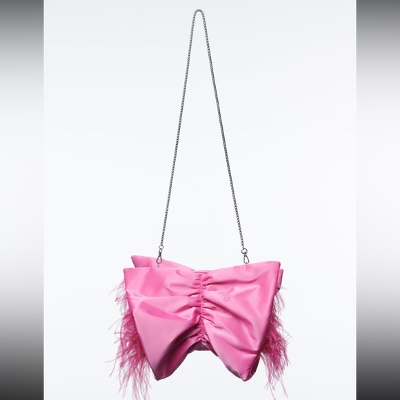 Zara Handbags - Zara Pink Ruched Clutch